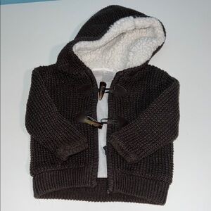 Cozy Brown Knit Baby Hoodie